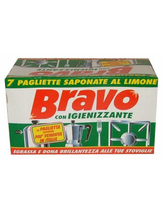 BRAVO Мильна металева губка 7 шт Saponate al Limone BRAVO Мильна металева губка 7 шт Saponate al Limone