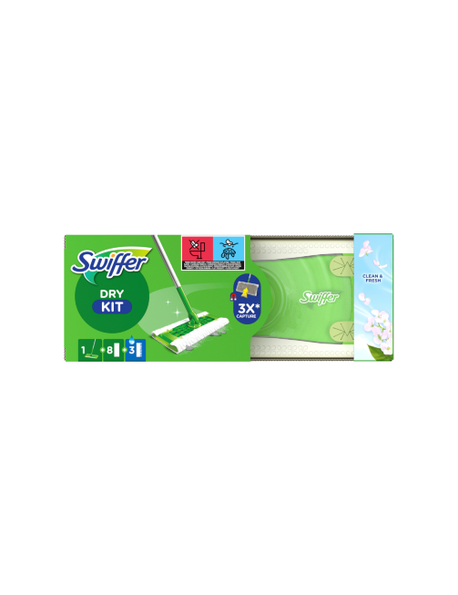 Swiffer Набір для миття підлоги - ШВАБРА + 8 сухих + 3 вологі серветки
