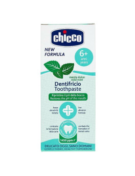 Chicco Дитяча зубна паста з фтором 50 мл від 6 років Mild Mint зі смаком м'яти Chicco Дитяча зубна паста з фтором 50 мл від 6 років Mild Mint зі смаком м'яти
