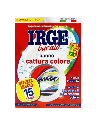 Irge Серветки-пастки для прання 15 шт Cattura Colore для кольорових речей Irge Серветки-пастки для прання 15 шт Cattura Colore для кольорових речей