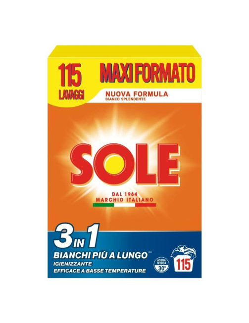 Sole Пральний порошок 5750 г на 115 прань Bianco Splendente 3 in 1 Універсальний Sole Пральний порошок 5750 г на 115 прань Bianco Splendente 3 in 1 Універсальний