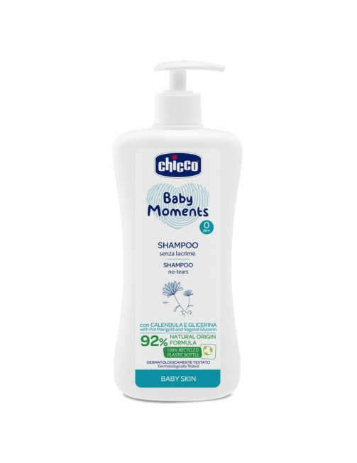 Chicco Дитячий шампунь 500 мл Baby Moments «Без сліз» з екстрактом календули та рослинним гліцерином Chicco Дитячий шампунь 500 мл Baby Moments «Без сліз» з екстрактом календули та рослинним гліцерином