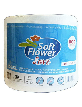 Soft Flower Паперові рушники в рулоні 800 відривів Love 2-шарові