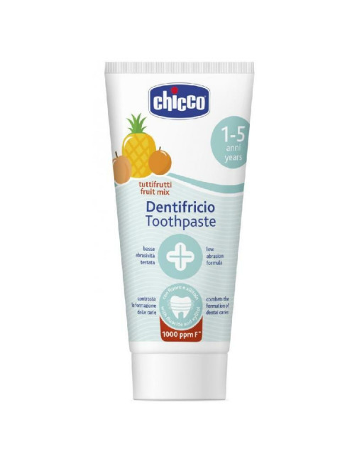 Chicco Дитяча зубна паста з фтором 50 мл від 1-5 років Tutti Frutti фруктовий мікс Chicco Дитяча зубна паста з фтором 50 мл від 1-5 років Tutti Frutti фруктовий мікс